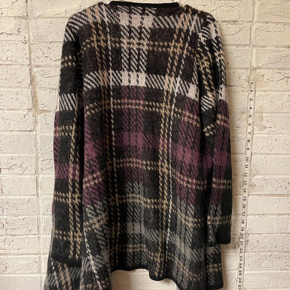 Signature Studio Open Front Plaid Sweater Cardigan xl - Picture 5 of 8